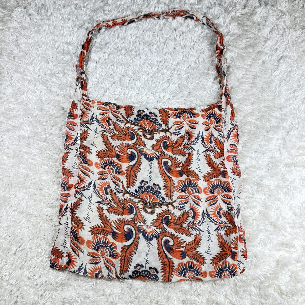 Free People Tote Bag Womens Floral Boho Slouch Shoulder Purse Market Lightweight - Picture 1 of 10